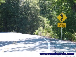 Curves Ahead: A good sign.  Lots of twisty curves ahead, of varying degrees of difficulty.