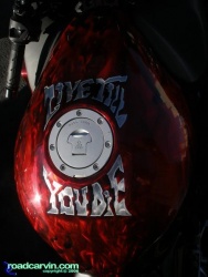 Sweet red paint on a CBR - tank art