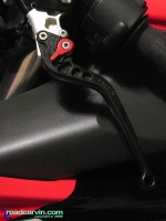 CRG Clutch Lever - Close-Up: CRG clutch lever installed on a Honda CBR954RR.