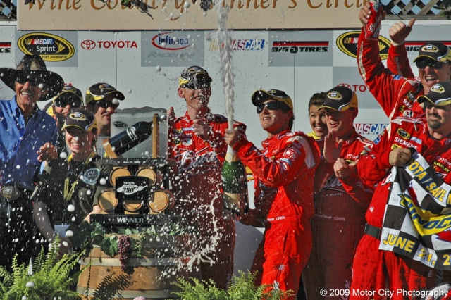 2009 NASCAR - Infineon Raceway - Kasey Kahne - Victory Champagne