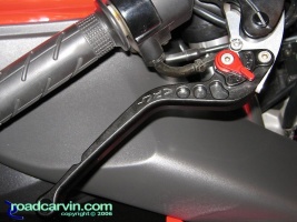 CRG Brake Lever close-up: CRG brake lever installed on a Honda CBR954RR.